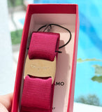 SALVATORE FERRAGAMO VARA LOGO DETAILED HAIR CLIP MAROON