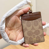 COACH ID LANYARD IN SIGNATURE CANVAS LIGHT BROWN MAPLE 63274 CZ285