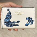 KATE SPADE PERFECT PLUME PEACOCK MEDIUM COMPACT BIFOLD WALLET KH797
