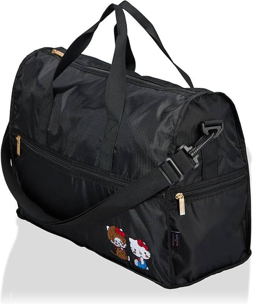 SANRIO JAPAN MONCHHICHI X HELLO KITTY BLACK HEAVY DUTY  TRAVEL BAG