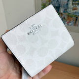 COACH SNAP WALLET IN SIGNATURE CANVAS IN CHALK CW789