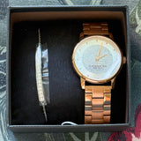 COACH GRAND QUARTZ LADIES WATCH AND BRACELET/SLIDER SET 14000105 2IN ONE