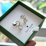 KATE SPADE FLOWERS HUGGIES HOOP EARRING MOP  BOXED KJ788