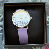 COACH BOXED PERRY QUARTZ WATCH WOMEN 14504135 ANALOG 36MM LAVENDER