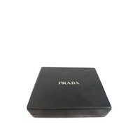 PRADA COMPACT VITELLO MOVE LEATHER WALLET BLACK 1ML018