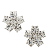 KATE SPADE FLOWER STUDS EARRINGS IN CLEAR/ SILVER O0RU2821
