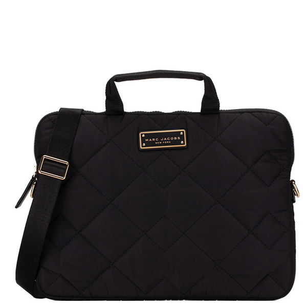 MARC JACOBS QUILTED NYLON LAPTOP BAG  S550M06FA21 BLACK
