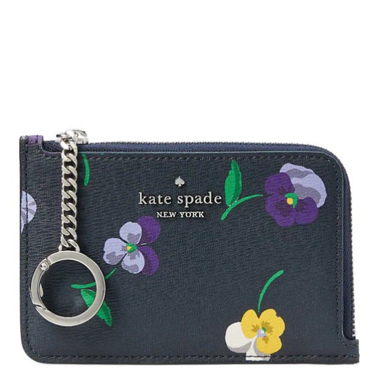 KATE SPADE SPADE DARCY PANSY TOSS PRINT KEY POUCH CARDHOLDER KB434