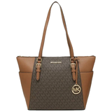MICHAEL KORS CHARLOTTE TOTE IN SIGNATURE CANVAS BROWN 35T0GCFT3B