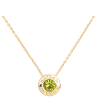 COACH OPEN CIRCLE STONE STRAND NECKLACE 54514 GOLD/GREEN BOXED