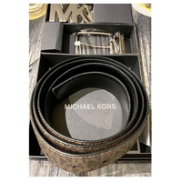 MICHAEL KORS MEN'S 4-IN-1 BELT GIFT SET BOX BROWN SIGNATURE