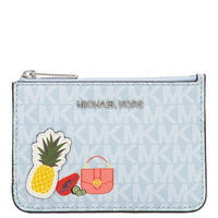 MICHAEL KORS JET SET TRAVEL SMALL TOP ZIP COIN POUCH WITH ID KEY HOLDER JET SET GIRLS PALE OCEAN MULTI 35T2S5CP1B