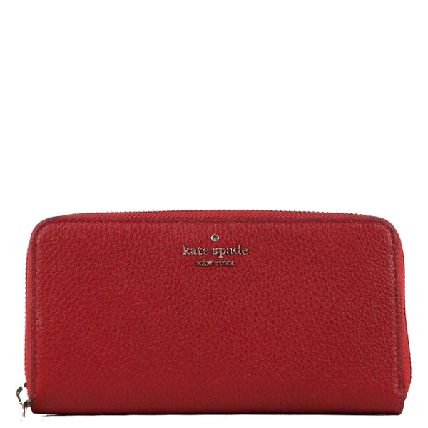 KATE SPADE LARGE LEILA WLR00392 CONTINENTAL WALLET IN RED CURRANT