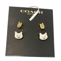 COACH CAT STUD EARRINGS CD796  GOLDEN