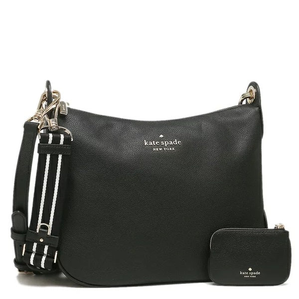 KATE SPADE ROSIE CROSSBODY PEBBLE LEATHER DOUBLE STRAPS WKR00364 K5807001 BLACK EXTRA POUCH