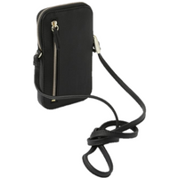 KARL LAGERFELD MAYBELLE CELL PHONE CROSSBODY IN BLACK/BLACK MULTI