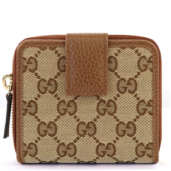 LADIES FOLD WALLET 346056 KY9LG BROWN GUCCI 8610 SIGNATURE