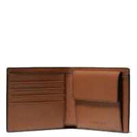 MICHAEL KORS HARRISON CROSSGRAIN LEATHER BILLFOLD WALLET WITH COIN POCKET LUGGAGE 36U9LHRF3L