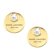 MARC JACOBS EARRINGS - COIN STUDS M0009789 CRYSTAL GOLD TONE