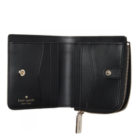 KATE SPADE CAMERON STACI SMALL L-ZIP BIFOLD LEATHER WALLET WLR00143 BLACK