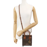 MICHAEL KORS MERCER EXTRA-SMALL LOGO AND LEATHER CROSSBODY BAG 35T1GM9C0I BROWN