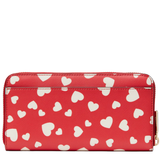 KATE SPADE STACI HEART POP PRINTED LARGE CONTINENTAL WALLET IN RED MULTI K5109