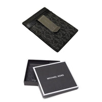 MICHAEL KORS GIFTING MONOGRAM MONEY CLIP CARD CASE SET BLACK 37H9LGFD1B