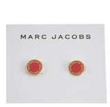 MARC JACOBS M0008544 PINK/GOLD LOGO DISC ENAMEL STUD EARRINGS