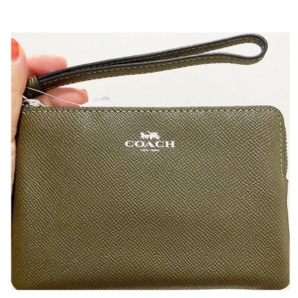 COACH CORNER ZIP WRISTLET (COACH 58032) SV/TAUPE CV398