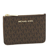 MICHAEL KORS JET SET TRAVEL SMALL TOP ZIP COIN POUCH WITH ID HOLDER SAFFIANO LEATHER 35H9STVP1B 35F7GTVU1L  BROWN