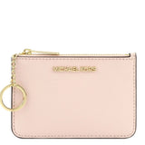 MICHAEL KORS JET SET TRAVEL SMALL TOP ZIP COIN POUCH WITH ID HOLDER SAFFIANO LEATHER 35F7GTVU1L PINK