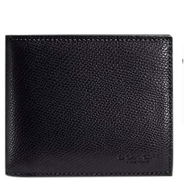 COACH 3-IN-1 WALLET IN BLACK CROSSGRAIN LEATHER C6331 F59112