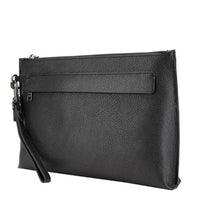 COACH CARRYALL POUCH IN SIGNATURE CANVAS F28614 BLACK FULL LEATHER