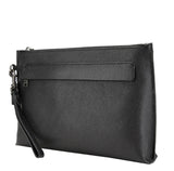 COACH CARRYALL POUCH IN SIGNATURE CANVAS F28614 BLACK FULL LEATHER