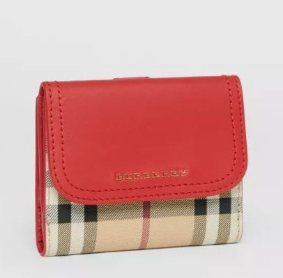 Burberry Womens Flap Wallet Check / Red – Luxe Collective