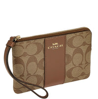 COACH CORNER ZIP WRISTLET IN SIGNATURE CANVAS (COACH F58035) CW854 / FCW854 / CS602