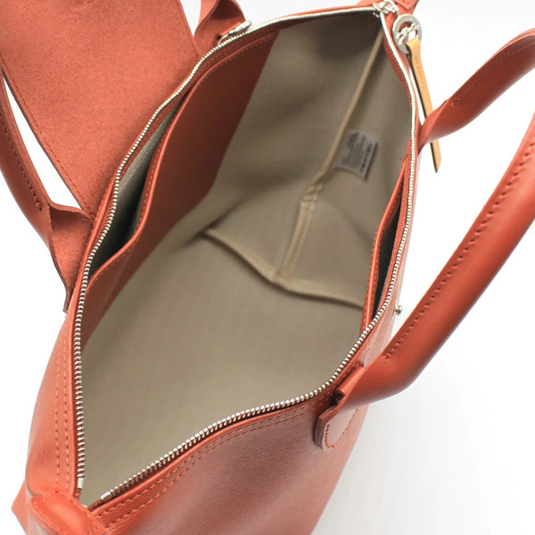 Longchamp Le Pliage Cuir Leather Top Handle Bag, Terracotta