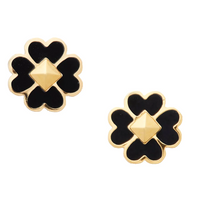 KATE SPADE & STUDS ENAMEL STUD EARRINGS O0R00218 BLACK GOLD CLOVER